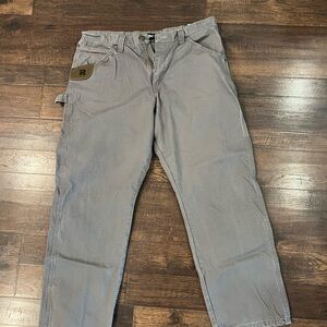 Wrangler Riggs Workwear Men's Straight Gray Canvas Work Pants - 36x30